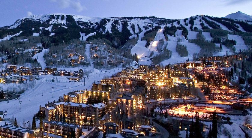 Snowmass Village at night