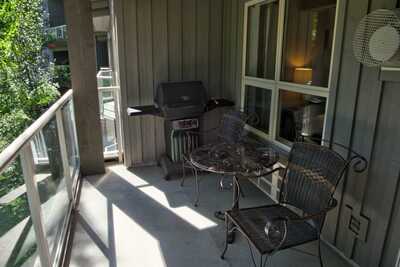 Private patio with gas BBQ