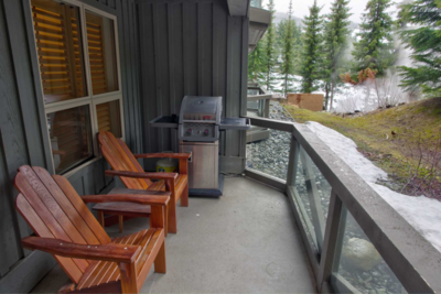 Private patio with gas BBQ