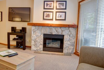 Living room with gas fireplace