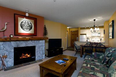 Living Room with Sofabed and Gas Fireplace