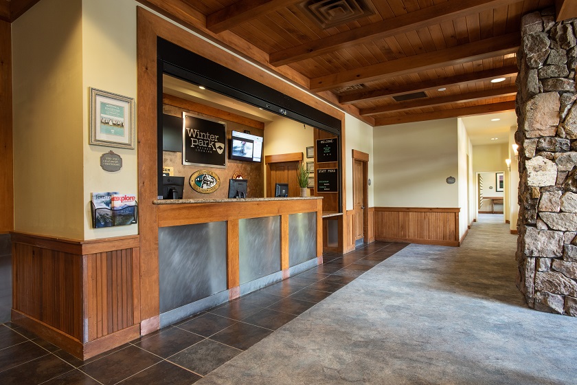 Front Desk for Zephyr, Fraser/Founders, Parry Peak located at Zephyr building