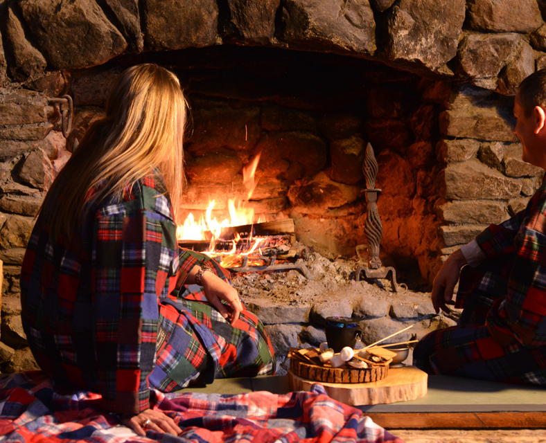 Geting warm by the fire  
