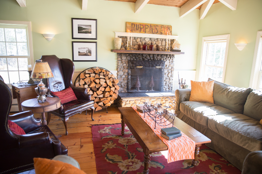 Tavern fireplace and seating