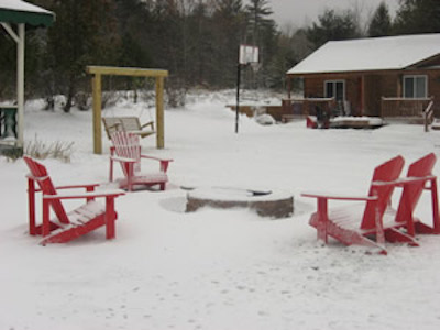 Firepit, swing, gazebo