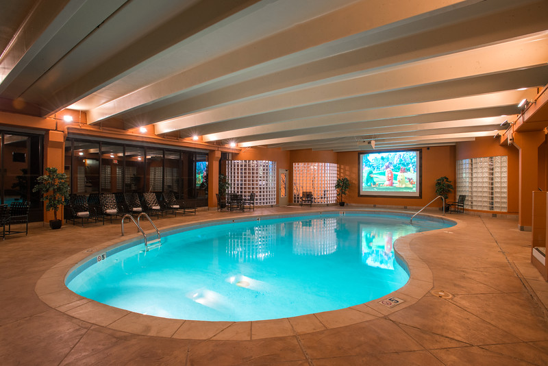 Indoor pool, sauna, fitness room